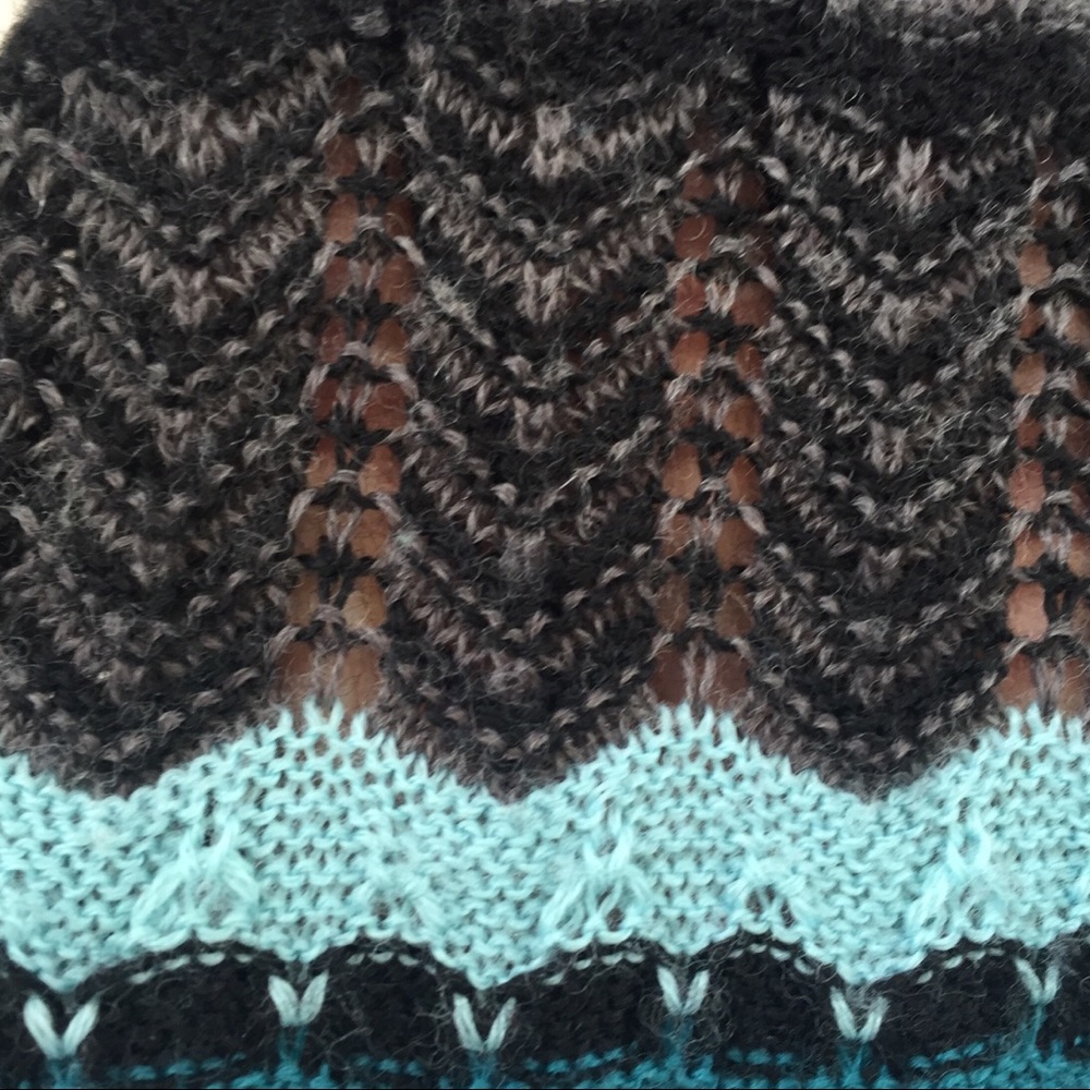 Free People Striped Flame Stitch Jewel Tone Sweater Dress - Picture 5 of 8